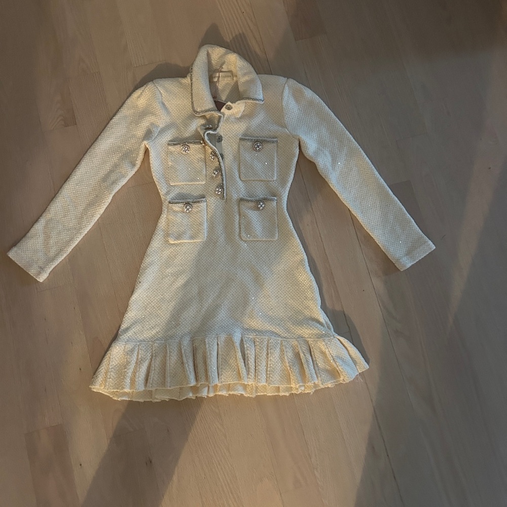 XS Sierra Darien Ivory Knit Textured Dress - Picture 6 of 7